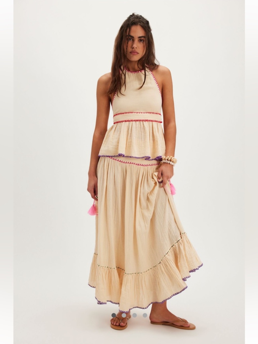 Free People Island Time Embroidered Top only -M NWT